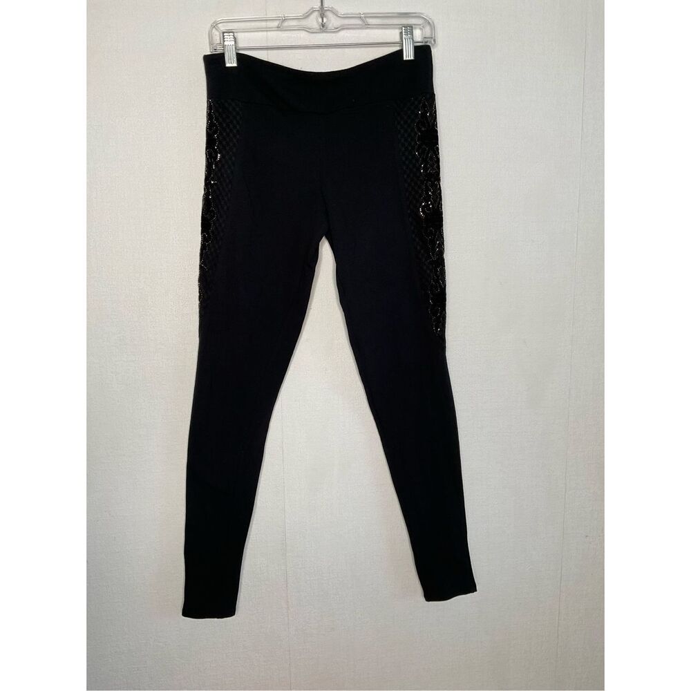 Harley-Davidson Womens Medium Black Side-Studded Laced Tribal Leggings Pants New - Picture 4 of 10